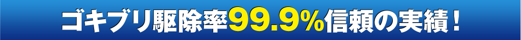 ゴキブリ駆除率99.9%信頼の実績！